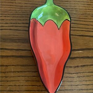 Clay art Chili Pepper Shaped Ceramic salsa dish